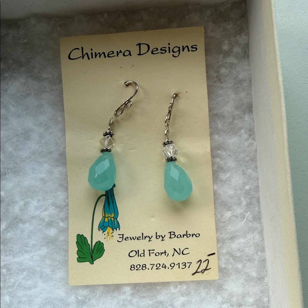 Aqua Teardrop Earrings by Chimera